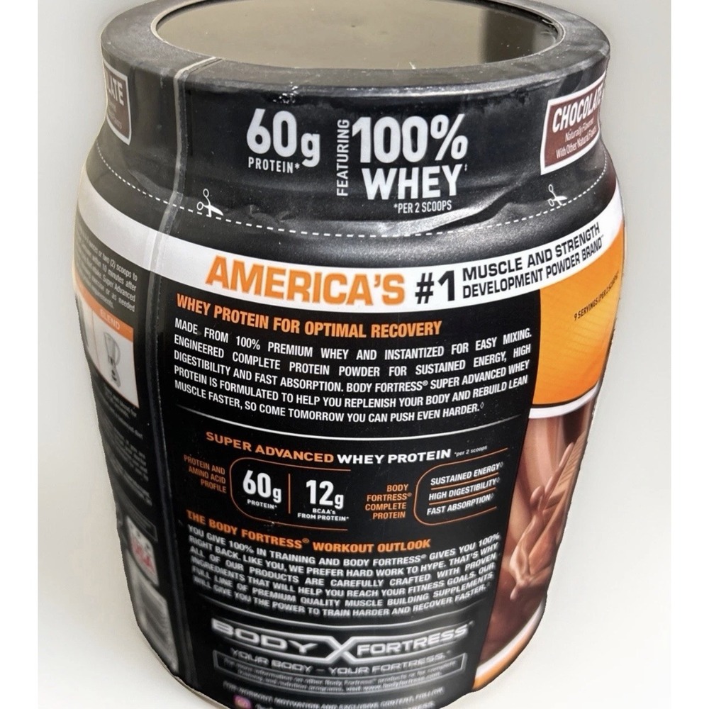 Body Fortress Super Advanced Whey Protein Powder Chocolate 1.78 lbs (Read Desc) - Picture 2 of 5